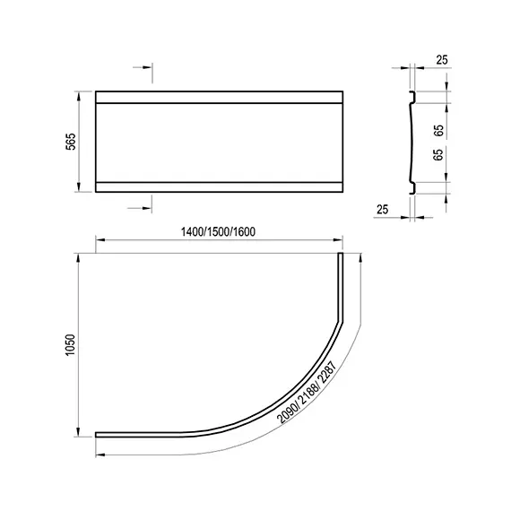ВАННА АСИММЕТРИЧНАЯ RAVAK ROSA I 150X105 L