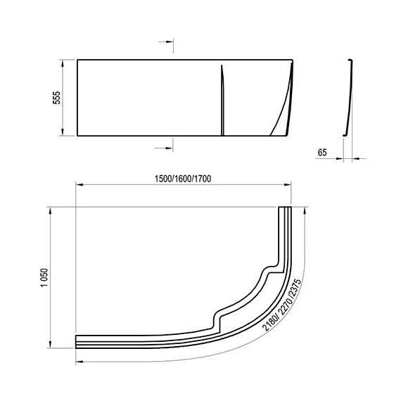 ВАННА АСИММЕТРИЧНАЯ RAVAK ROSA II 150X105 R