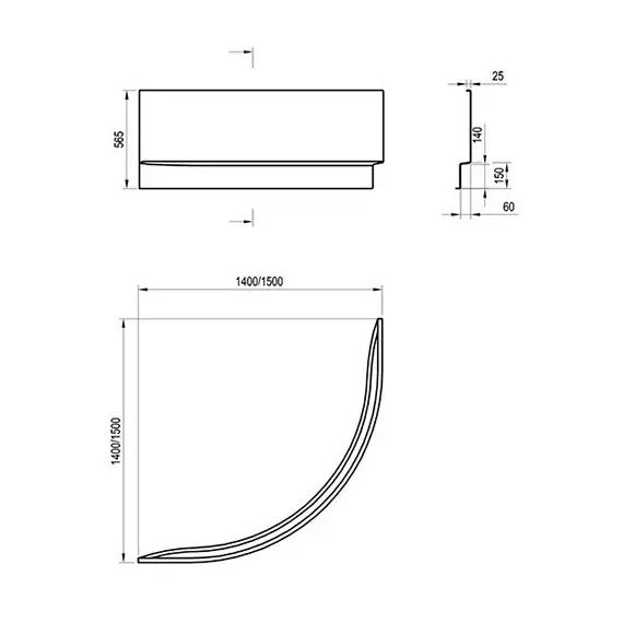 ВАННА УГЛОВАЯ RAVAK GENTIANA 140X140