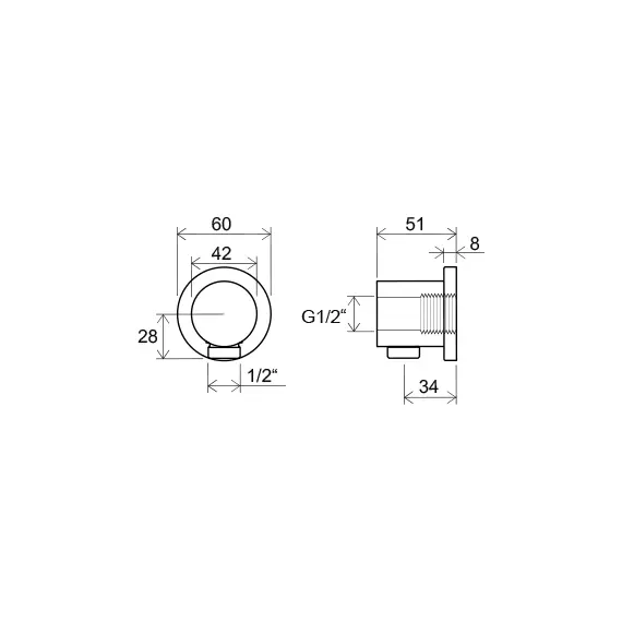 НАСТЕННЫЙ ОТВОД ДЛЯ ДУША RAVAK 701.00