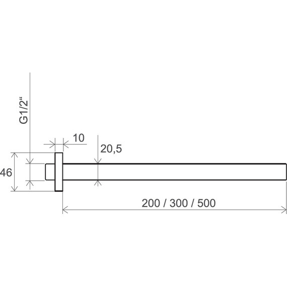 ДЕРЖАТЕЛЬ ПОТОЛОЧНЫЙ ДЛЯ ВЕРХНЕГО ДУША - 50 СМ RAVAK 705.00