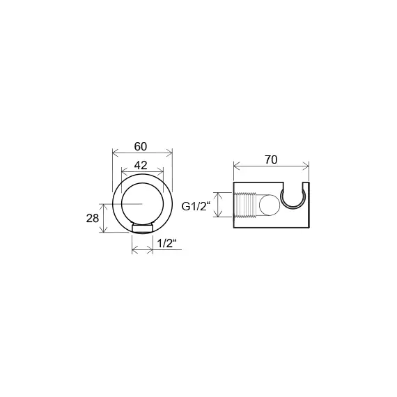 НАСТЕННЫЙ ОТВОД ДЛЯ ДУША С ДЕРЖАТЕЛЕМ RAVAK 706.00