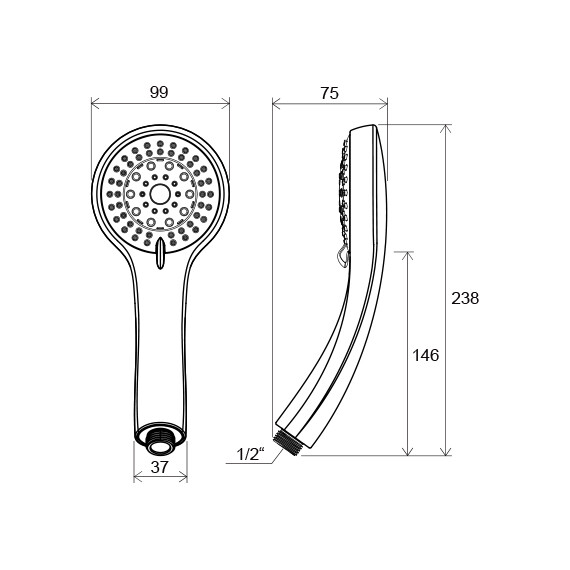 ЛЕЙКА КРУГЛАЯ 5 ФУНКЦИЙ RAVAK 952.00