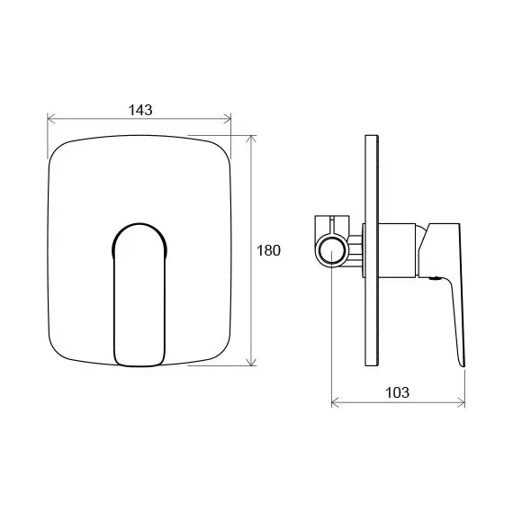 СМЕСИТЕЛЬ ВСТРОЕННЫЙ БЕЗ ПЕРЕКЛЮЧАТЕЛЯ RAVAK CL 062.00