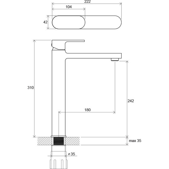 СМЕСИТЕЛЬ ДЛЯ УМЫВАЛЬНИКА RAVAK CR 015.00 ВЫСОКИЙ