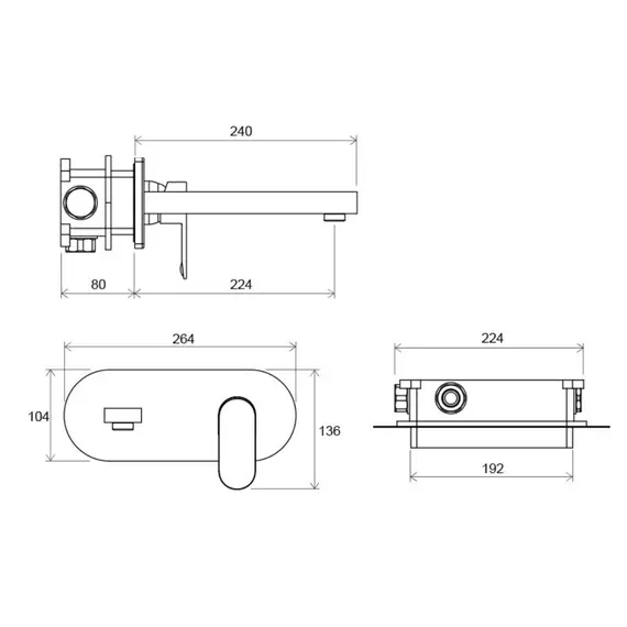 СМЕСИТЕЛЬ ДЛЯ УМЫВАЛЬНИКА RAVAK CR 019.00 НАСТЕННЫЙ МОНТАЖ