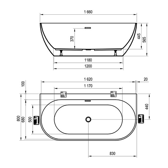 ВАННА АКРИЛОВАЯ RAVAK FREEDOM W 166X80
