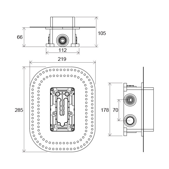 МОНТАЖНОЕ ОСНОВАНИЕ ДЛЯ СМЕСИТЕЛЕЙ СКРЫТОГО МОНТАЖА, R-BOX MULTI RAVAK RB 071.50