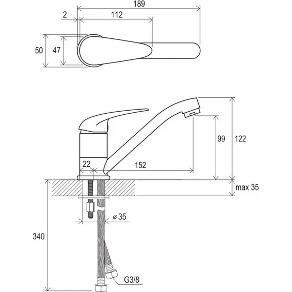 СМЕСИТЕЛЬ ДЛЯ УМЫВАЛЬНИКА RAVAK SN 015.00