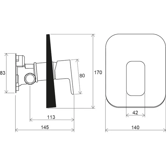 СМЕСИТЕЛЬ ВСТРОЕННЫЙ ДЛЯ ДУША БЕЗ ПЕРЕКЛЮЧАТЕЛЯ ДЛЯ R-BOX RAVAK TD F 066.00
