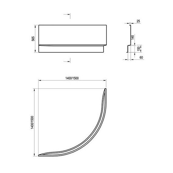 ВАННА УГЛОВАЯ RAVAK GENTIANA 140X140