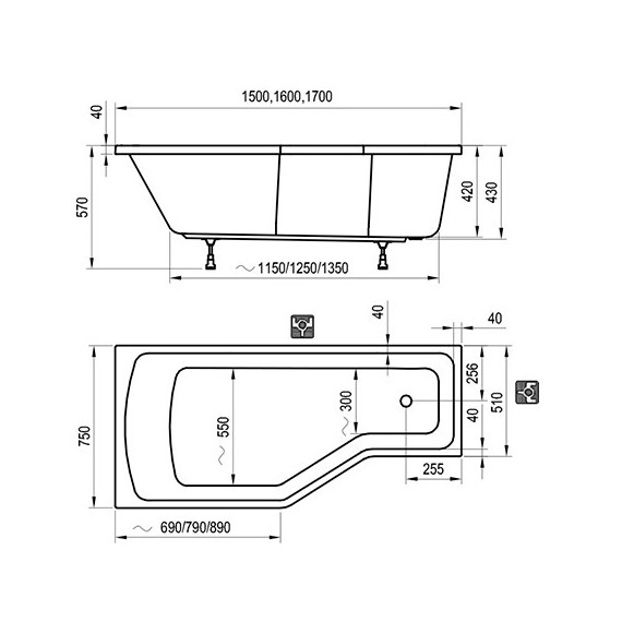 ВАННА АСИММЕТРИЧНАЯ RAVAK BEHAPPY II 150X75 L ВАННА АСИММЕТРИЧНАЯ RAVAK BEHAPPY II 150X75 L