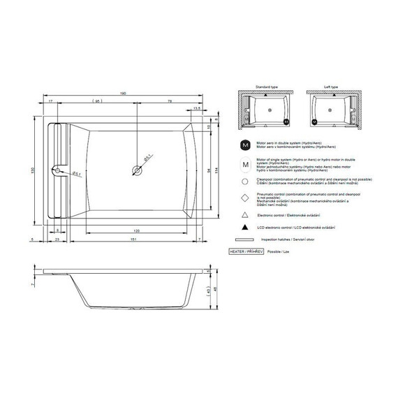 ВАННА АКРИЛОВАЯ RIHO SAVONA 190X130
