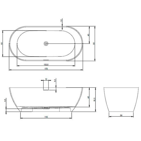 ВАННА ИЗ ИСКУССТВЕННОГО МРАМОРА RIHO BILBAO 170X80