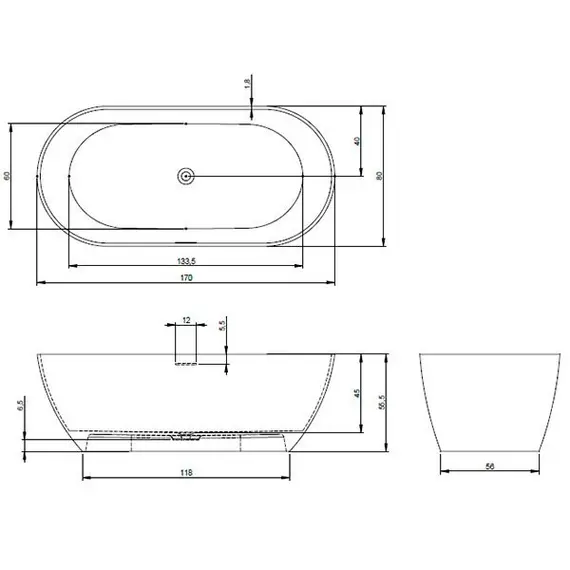 ВАННА ИЗ ИСКУССТВЕННОГО МРАМОРА RIHO BILBAO 170X80