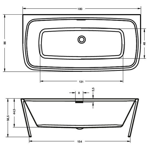 ВАННА АКРИЛОВАЯ RIHO ADORE FS 180X86