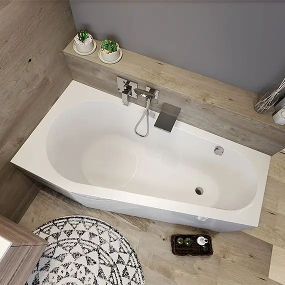 ВАННА АКРИЛОВАЯ С МОНОЛИТНОЙ ПАНЕЛЬЮ RIHO DELTA PLUG & PLAY R 160X80