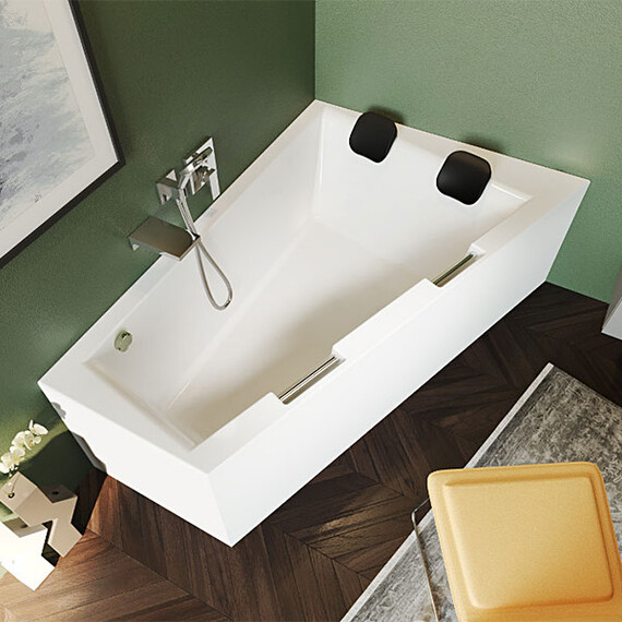 ВАННА АКРИЛОВАЯ  С МОНОЛИТНОЙ ПАНЕЛЬЮ RIHO DOPPIO PLUG & PLAY R 180X130