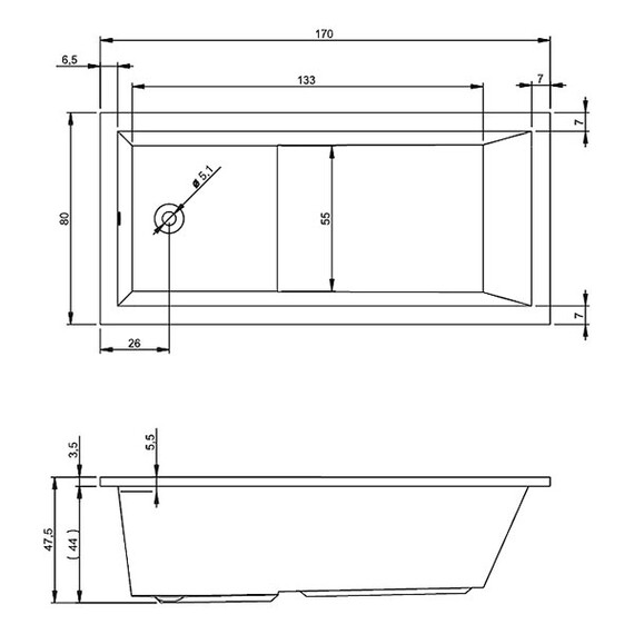 ВАННА АКРИЛОВАЯ RIHO LUSSO PLUS 170X80 ВАННА АКРИЛОВАЯ RIHO LUSSO PLUS 170X80