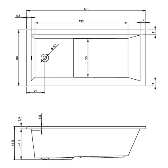ВАННА АКРИЛОВАЯ RIHO LUSSO PLUS 170X80