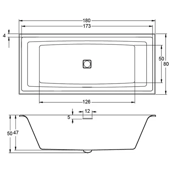 ВАННА АКРИЛОВАЯ RIHO STILL SQUARE LED LR 180X80