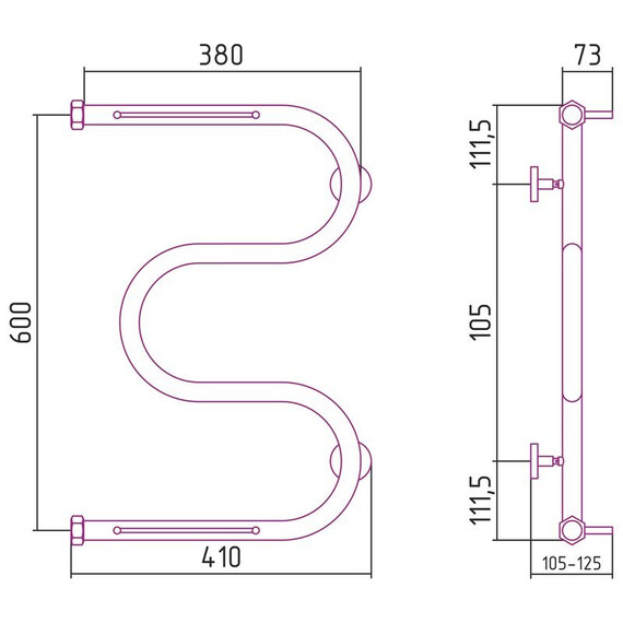 СУНЕРЖА М-ОБРАЗНЫЙ 600Х400 +2 ПОЛКИ