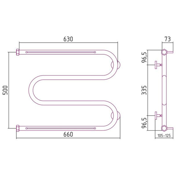 СУНЕРЖА М-ОБРАЗНЫЙ 500Х650 +2 ПОЛКИ