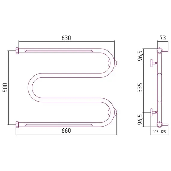 СУНЕРЖА М-ОБРАЗНЫЙ 500Х650 +2 ПОЛКИ