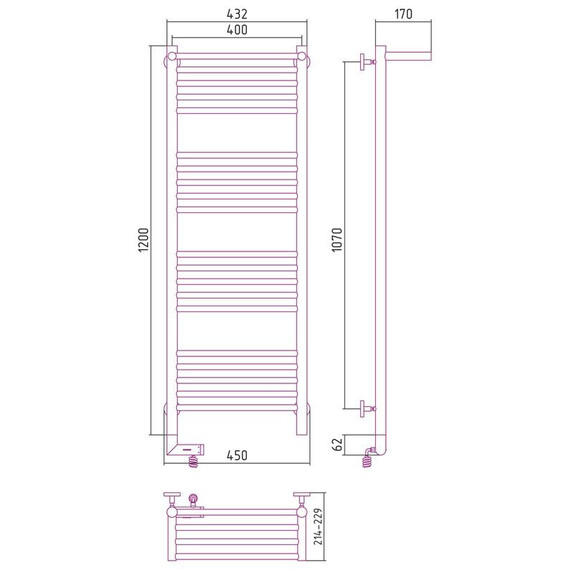 СУНЕРЖА БОГЕМА С ПОЛКОЙ 2.0 1200Х400