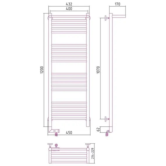 СУНЕРЖА БОГЕМА С ПОЛКОЙ 2.0 1200Х400