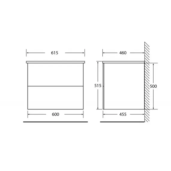 МЕБЕЛЬ ДЛЯ ВАННОЙ BELBAGNO ETNA 60 ПОДВЕСНАЯ (РАЗНЫЕ ОТДЕЛКИ)