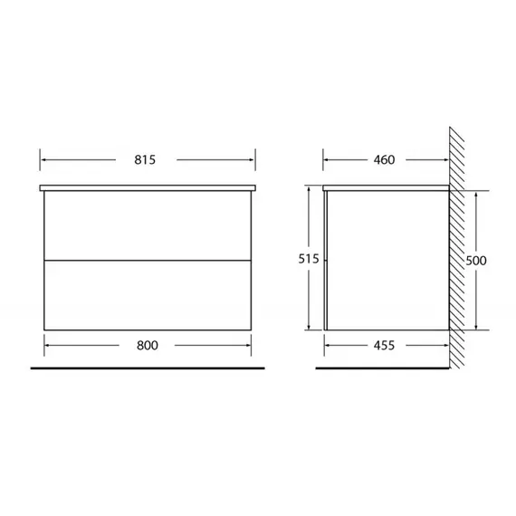 МЕБЕЛЬ ДЛЯ ВАННОЙ BELBAGNO ETNA 80 ПОДВЕСНАЯ (РАЗНЫЕ ОТДЕЛКИ)