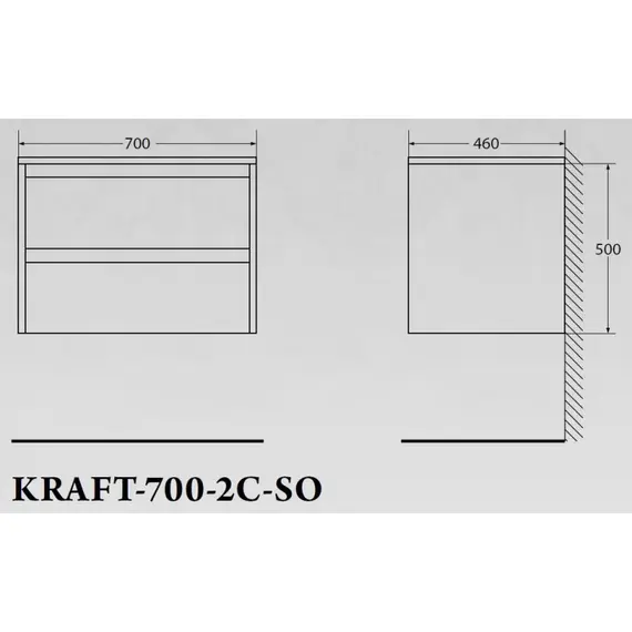 МЕБЕЛЬ ДЛЯ ВАННОЙ BELBAGNO KRAFT 70 ПОДВЕСНАЯ (РАЗНЫЕ ОТДЕЛКИ)