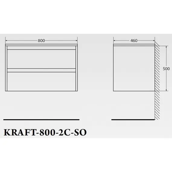 МЕБЕЛЬ ДЛЯ ВАННОЙ BELBAGNO KRAFT 80 ПОДВЕСНАЯ (РАЗНЫЕ ОТДЕЛКИ)