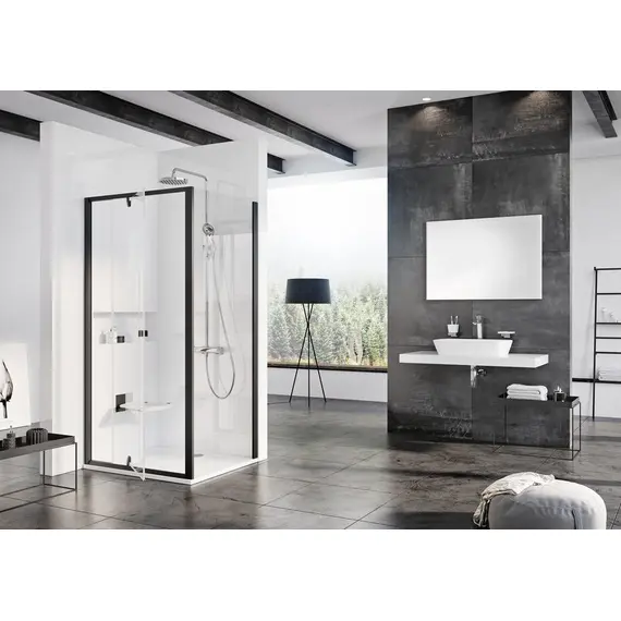 НЕПОДВИЖНАЯ СТЕНКА RAVAK PIVOT PPS-90 ЧЕРНЫЙ+ТРАНСПАРЕНТ