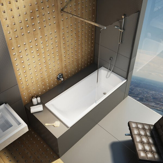 НЕПОДВИЖНАЯ СТЕНКА RAVAK ST WALK-IN FREE 1300 X 2000 БЛЕСТЯЩИЙ + ТРАНСПАРЕНТ