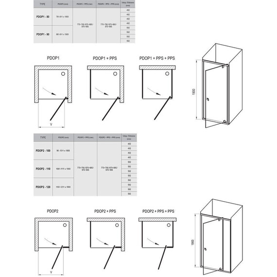 ДУШЕВАЯ ДВЕРЬ RAVAK PIVOT PDOP1 90 ЧЕРНЫЙ+ТРАНСПАРЕНТ