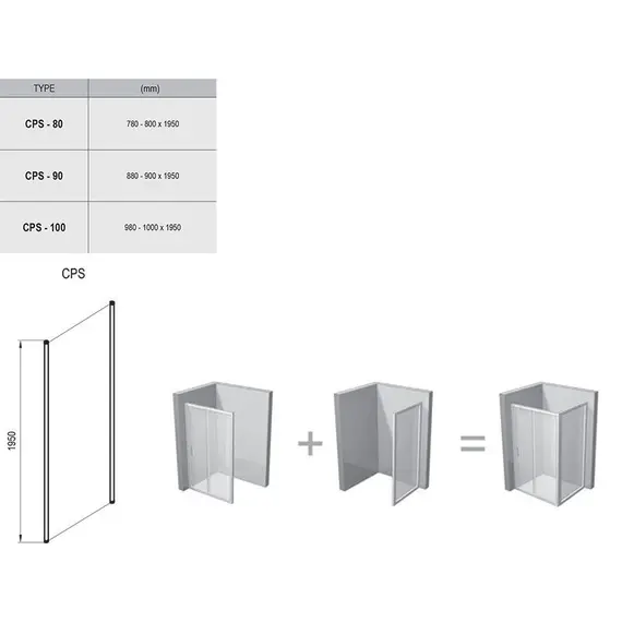 НЕПОДВИЖНАЯ СТЕНКА RAVAK CHROME CPS-90 БЕЛЫЙ+ТРАНСПАРЕНТ