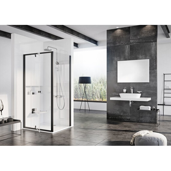 НЕПОДВИЖНАЯ СТЕНКА RAVAK PIVOT PPS-80 ЧЕРНЫЙ+ТРАНСПАРЕНТ