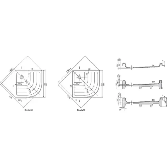 ДУШЕВОЙ ПОДДОН RAVAK RONDA-80 PU
