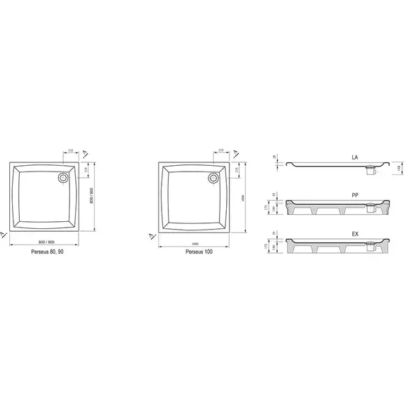 ДУШЕВОЙ ПОДДОН RAVAK PERSEUS-80 EX