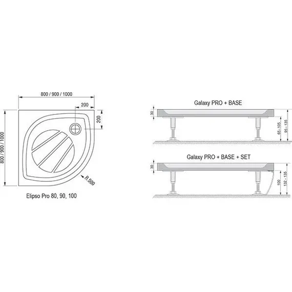 ДУШЕВОЙ ПОДДОН RAVAK ELIPSO PRO-100