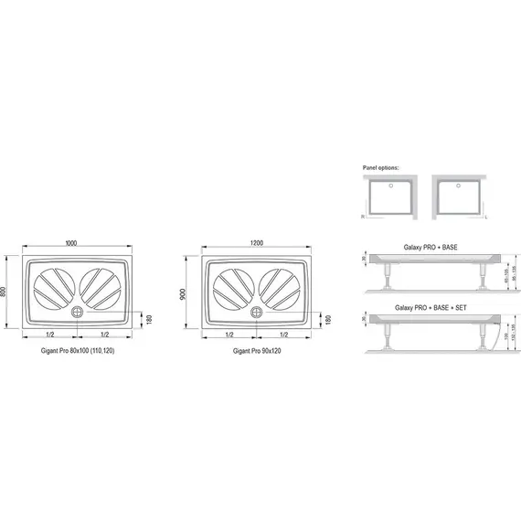 ДУШЕВОЙ ПОДДОН RAVAK GIGANT PRO 120X80