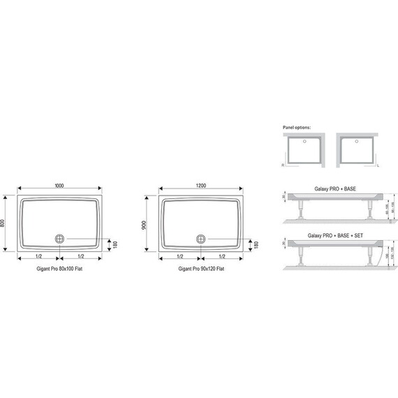 ДУШЕВОЙ ПОДДОН RAVAK GIGANT PRO FLAT 100X80