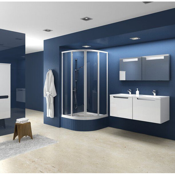 ДУШЕВОЙ УГОЛОК ПОЛУКРУГЛЫЙ RAVAK SUPERNOVA SKCP4-90 SABINA БЕЛЫЙ+ПЕРЛ