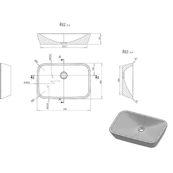 УМЫВАЛЬНИК RAVAK CERAMIC 600 R