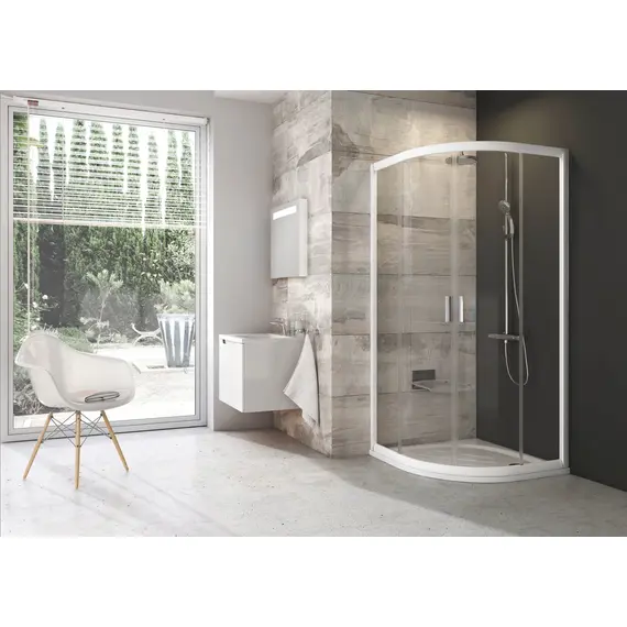 ДУШЕВОЙ УГОЛОК ПОЛУКРУГЛЫЙ RAVAK BLIX BLCP4-80 БЕЛЫЙ+ГРЕЙП