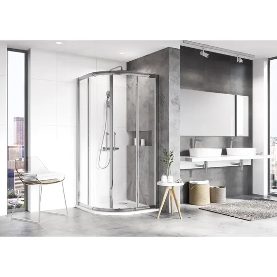 ДУШЕВОЙ УГОЛОК ПОЛУКРУГЛЫЙ RAVAK BLIX XP2CP4-90 БЛЕСТЯЩИЙ+ТРАНСПАРЕНТ