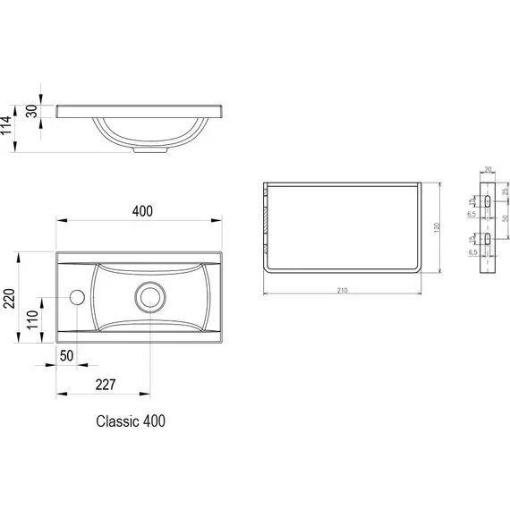 КОНСОЛИ ДЛЯ УМЫВАЛЬНИКА RAVAK CLASSIC 400