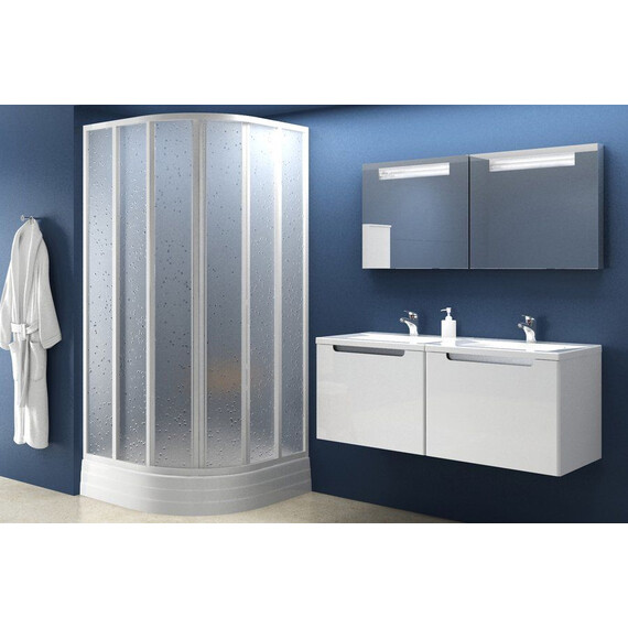 ДУШЕВОЙ УГОЛОК ПОЛУКРУГЛЫЙ RAVAK SUPERNOVA SKKP6-90 БЕЛЫЙ+ТРАНСПАРЕНТ